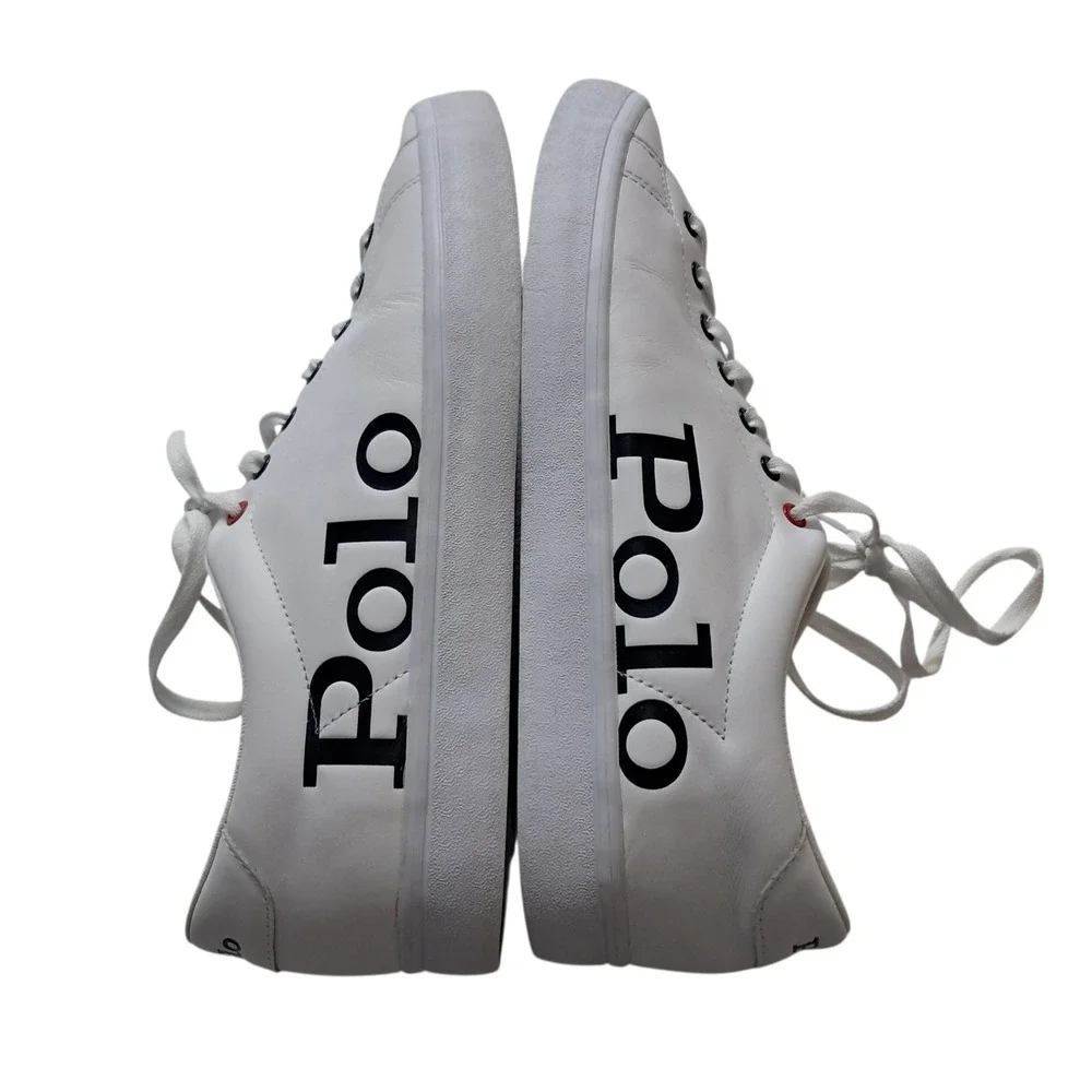 Polo Ralph Lauren Sneakers‎ Shoes Mens 11 White Leather Low Top Lace Up Preppy